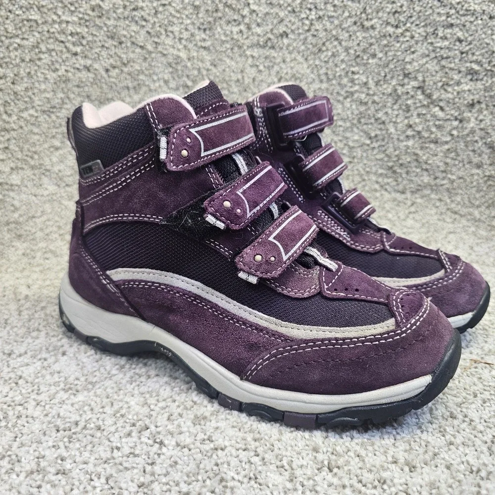 LL Bean Womens Sz 7M Tek 2.5 Waterproof Primaloft 200G Purple Suede 3 Strap Boot